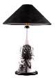 The Classic Black And White Table Lamp Collection Hand Painted Kantan With Stud and leaves.